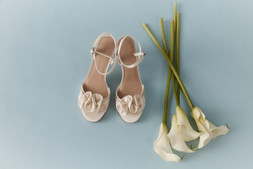 Dulce Frill Platform Heels Ivory